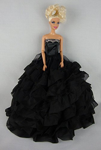 Olivia's Doll Closet Beautiful Black Dress with Lots of Ruffles Made to Fit Fashion Dolls
