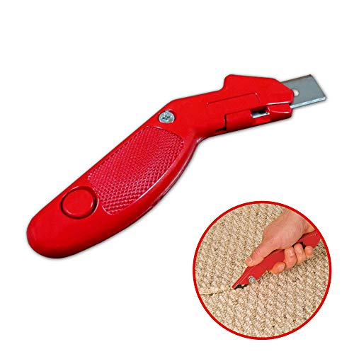 Red Oak Tools Razor Blade Heavy Duty Carpet Knife (5 Spare Blades Included) - Thumbnail 3