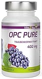 OPC Pure Traubenkernextrakt 400mg pro Kapsel - Traubenkerne aus Frankreich - Laborgeprüft - mind. 40% OPC-Anteil - 60 Kapseln - Hochdosiert - Premium Qualität