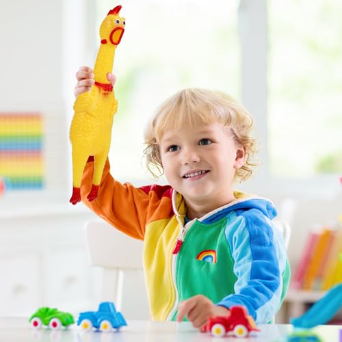 TOYANDONA Große Schreien Huhn Spielzeug Gelb Gummi Squaking Huhn Spielzeug Neuheit Und Langlebig Gummi Gag Hund Geschenk für Jungen Mädchen