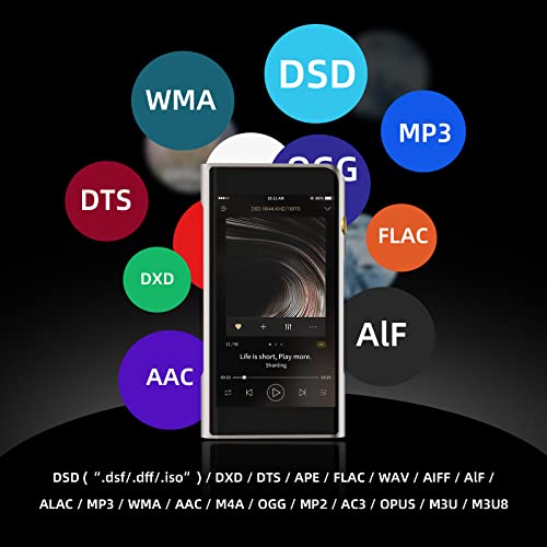 Shanling M6(21) Mp3/Mp4 Player,Portable Music Player,High Resolution Bluetooth Audio Player,Dual-Band Wifi|Dual Es9038Q2M Dac|4+64Gb|Android10|8X Mqa|2.5Mm&3.5Mm&4.4Mm Port|570Mw@32Ω Output Titanium #TOP6
