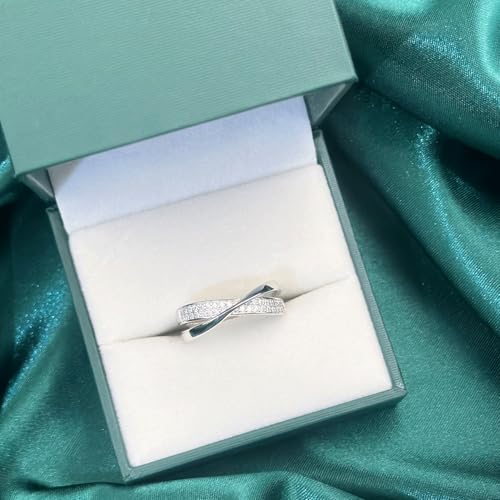 Moissanite Wedding Band for Women 925 Sterling Silver Eternity Ring for Women Stackable Anniversary Engagement Gift Size 5-102