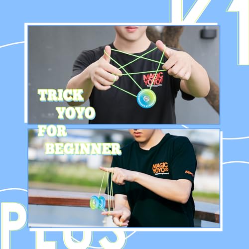 MAGICYOYO Kids Yoyo K1 for 8-12 or Up, Responsive Plastic Yoyo Blue Yellow - Image 3