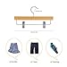 Nature Smile 11.8'' Kids Baby Toddler Children Solid Wooden Pants Hangers, Trousers Bottom Hangers with 2-Adjustable Clips Anti-Rust Hook Pack of 10 (Natural)