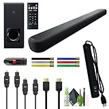 Yamaha Audio YAS 209BL Soundbar mit kabellosem Subwoofer, integriertem Alexa, WLAN und Bluetooth, 2.1-K-Soundbar-System, virtuelle 3D-Surround-Soundbars für TV-Bundle mit 32 GB USB + mehr