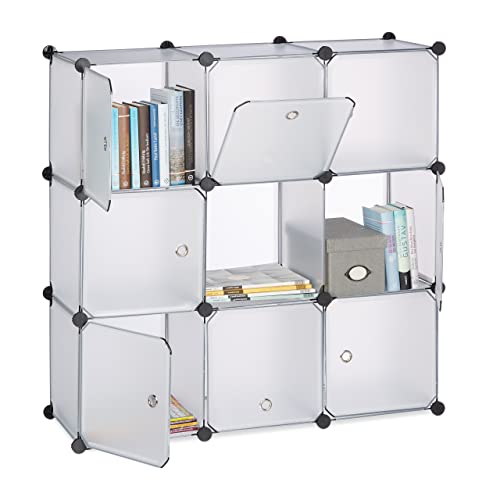 Relaxdays Étagère rangement 9 casiers portes plastique modulable DIY assemblage plug in...