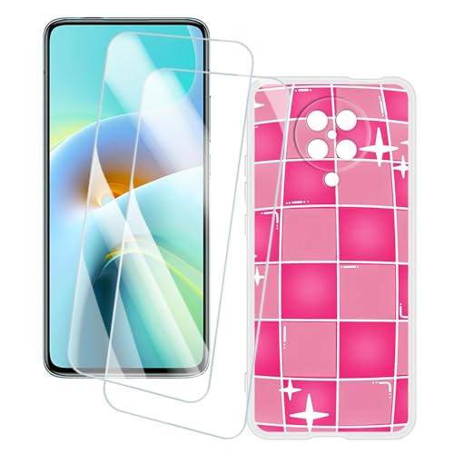 OAGELIM 2�Z�b�g �X�N���[���v���e�N�^�[ + �P�[�X Xiaomi Redmi K30 Ultra (6.67 �C���`) �Ƃ̌݊������� �A�[�e�B�X�e�B�b�N�J�X�^���v�����g�J�o�[�Ƌ����K���X�t�B���� �X�N���b�`�h�~ (�s���N�̐��E)