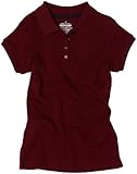 Nautica Girls' Uniform Short Sleeve Polo with Picot Stitch Collar
