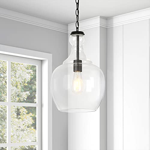 Image of Henn&Hart 11 inch Pendant Light Fixture with 6' Adjustable Cord, Black