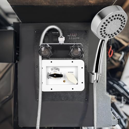 Image of Vikua RV Water Service Panel with 4 Function 3 Position Brass Valve Supply for Tank City Fixtures Dry Camping，Tank Filling Sanitize & Winterize,Water Service Panel Built-in Sealing Ring