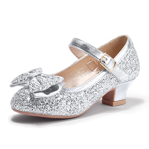 Image of PANDNAINJIA Girls Dress Shoes Toddler Heels Mary Jane Pumps