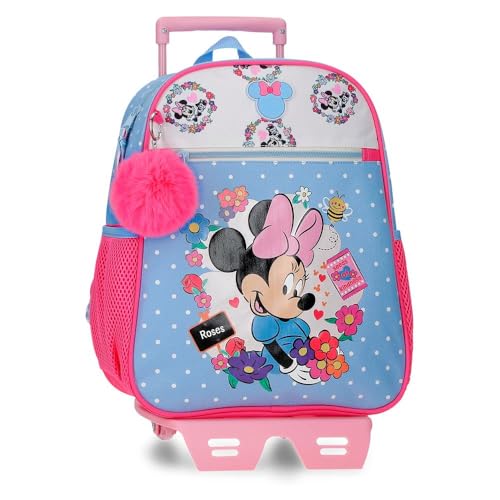 Joumma Disney Minnie Flowers Mochila Casual Azul Claro 27x33x11 cm Poliéster 9,8L