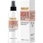 Moroccan Argan Oil Heat Protectant Spray for Hair - Leave In Thermal Guard against Flat Iron, Straightener and Blow Dry Damage - Hydrating Anti Frizz Control for Straight, Black and Curly Locks