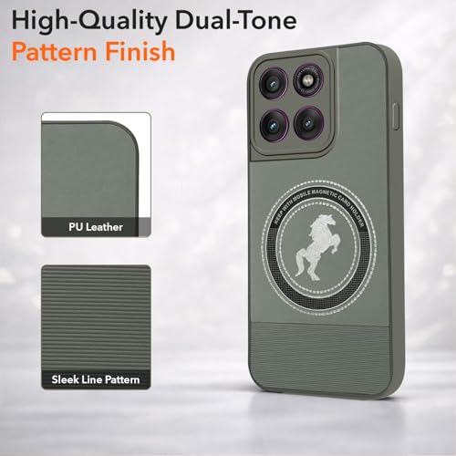Image of Jkobi PU Leather Finish Back Cover Case for Motorola Moto Edge 60 Pro (Professional Minimalist Texture | MagSafe Compatile | Camera Protection | Sleek Sober Formal)