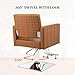Bonnlo Salon Styling Chair for Hair Stylist Wide Seat, Hydraulic Barber Chair with Stainless Steel Footrest, Camel Hair Salon Chair Heavy Duty, Beauty Spa Cosmetology Shampoo Hairdressing Equipment