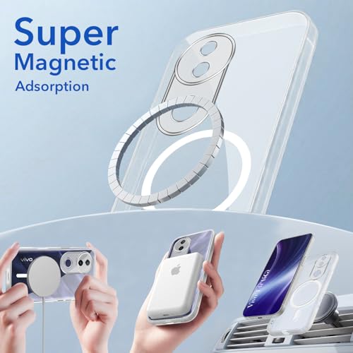 Image of Jkobi Lifetime Anti-Yellow MagSafe Compatible Clear Back Cover Case for Vivo T4R (Sleek Hard Crystal | Shockproof and Camera Protection)
