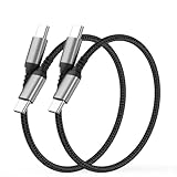 Adiceve Short USBC to USBC Cable 1FT, 2 Pack Short Type C Charger Cords, Braided 1 FT USB C to USB C Cable Compatible with iPhone 17/16/15 Pro/Max, Samsung Galaxy S24 S23 S22, MacBook, iPad