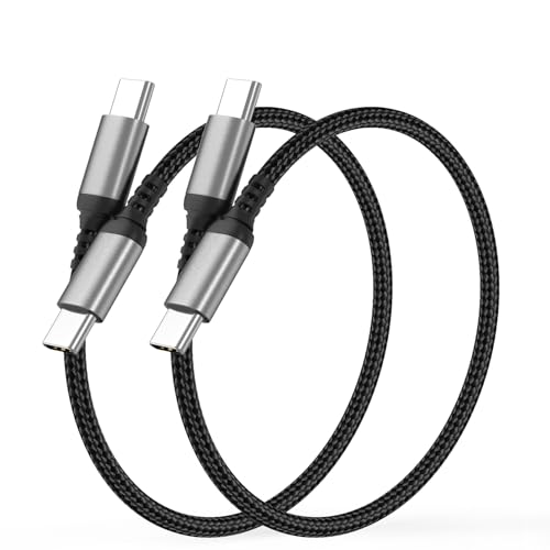 Adiceve Short USBC to USBC Cable 1FT, 2 Pack Short Type C Charger Cords, Braided 1 FT USB C to USB C Cable Compatible with iPhone 17/16/15 Pro/Max, Samsung Galaxy S24 S23 S22, MacBook, iPad
