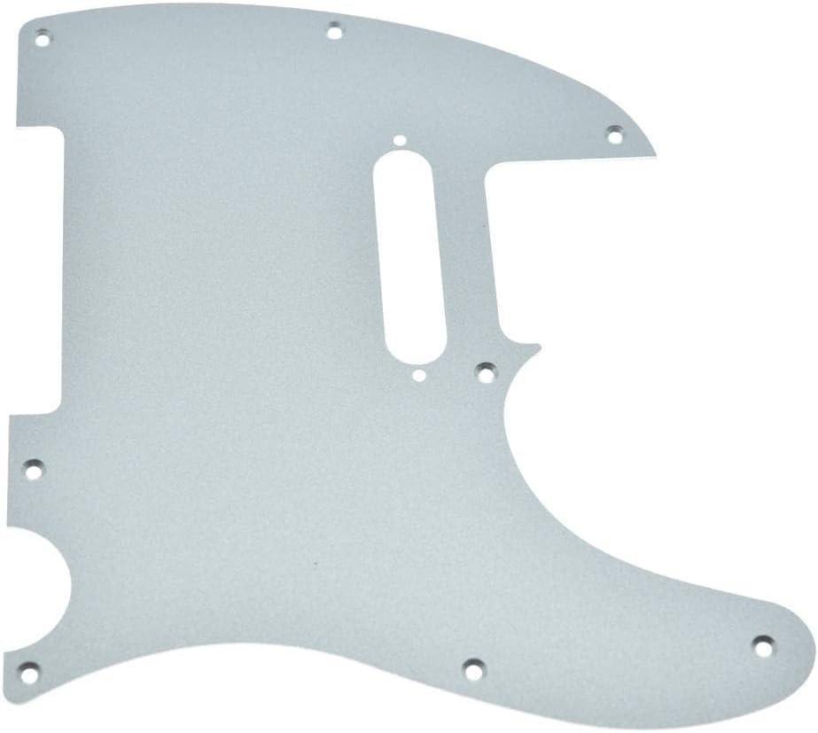 Dopro 8 Hole Matte Aluminum Tele Pickguard Metal Anodized TL Pick Guard Scratch Plate for USA/Mexico Tele/Telecaster Matte Silver