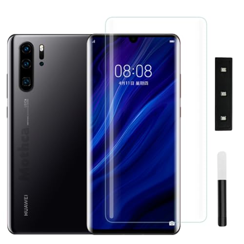 Image of Mothca Premium UV Tempered Glass Screen Protector For Huawei P30 Pro (Pack of 1) Full Adhesive UV Curved Screen Guard, Case Friendly with Installation Kit