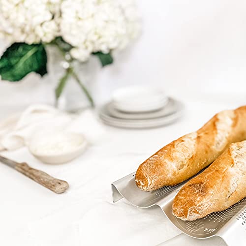 Usa Pan Bakeware Aluminized Steel Perforated Italian Bread Pan, 2-Loaf #TOP3