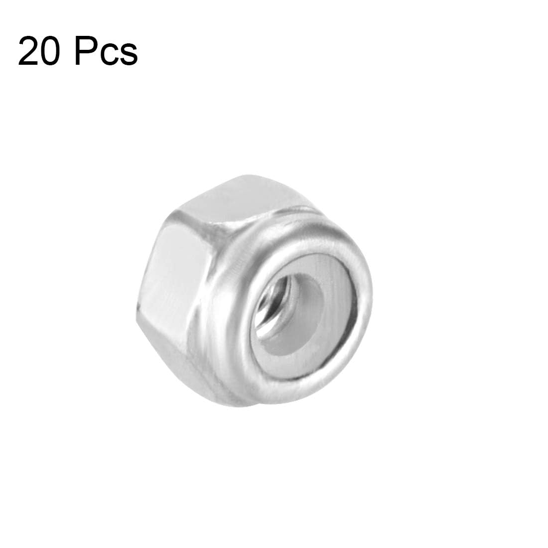 TA-VIGOR 20Pcs M2 x 0.4mm Nylon Hex Lock Nuts, 304 Stainless Steel Nylon Insert Self-locking Nuts - Image 3
