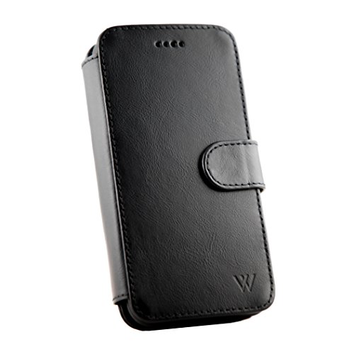 Wilken iPhone X | XS Leather Wallet with Detachable Phone Case | Wireless Charging Compatible | Top Grain Cowhide Leather | Black