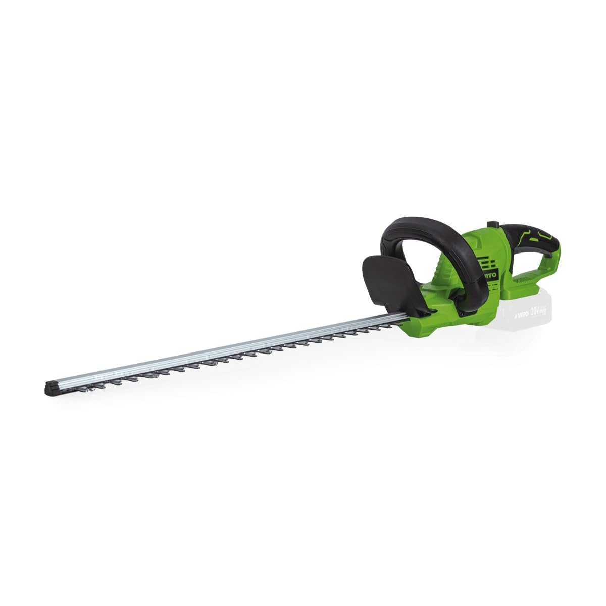 VITO - Tamaño de setos a batería de 20 V, hoja de 51 cm + 1 batería de 4,0 Ah + cargador rápido mango giratorio 90 °, mantenimiento setos y arbustos