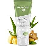 Botanic Tree Hydrating Glycolic Acid Cleanser - Exfoliating Face Wash - Face Cleanser for Women - Also with Ceramides & Peptides, Gently - for Dewy Bouncy Skin - 6oz