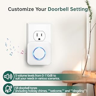 Wireless Doorbell Chime - Compatible with Google Nest Doorbell (Wired, 2nd Gen& 3rd Gen) and Google Nest Doorbell (Battery) with Wired Transmitter (1 Video Doorbell Extender 1 Receiver）