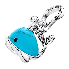 Turquoise-colored Whale Dangle Charm M1710