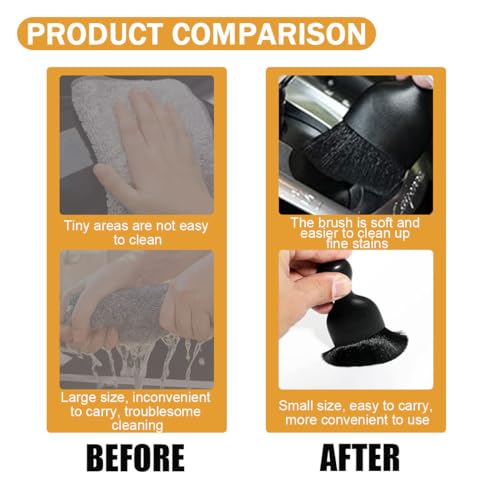 JOYCOURT Car Interior Detailing Brush, Ultra-Soft Non-Scratch Car Dust Brush, Car Interior Cleaning Tool for Auto Dashboard, Air Vent, Leather, Computer, Removes dust Without Shedding (Black, 2PCS) - Thumbnail 4