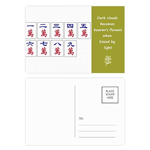 Cartes postales Mahjong poésie chinoise pour remplacer les cartes de remerciement banales