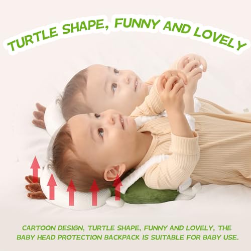 Image of Pucmaoci Baby Toddler Head Protector, Baby Head Protection Backpack, Adjustable, Lightweight and Breathable, Turtle