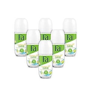 Fa – Desodorante Roll-On Limones del Caribe – 50ml (pack de 6) Total: 300ml – Frescor