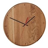 Quarzuhr: Die analoge Wanduhr besitzt einen Durchmesser von 35cm mit schwarzen Zeigern und einem roten Sekundenzeiger, auch das Herzstück der Uhr überzeugt durch ein hochwertiges Qualitäts-Quarzwerk