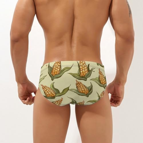 Funny Corn Mens Swim Briefs Quick Dry Swim Trunk Bikini Underwear Swimsuit2