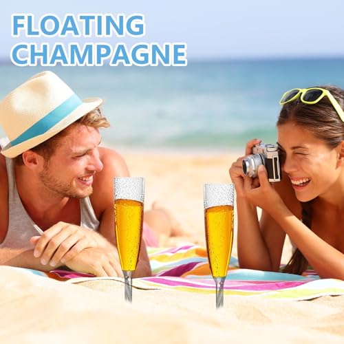 Copas de champán para piscina de verano con 6 vasos de vino flotantes 4