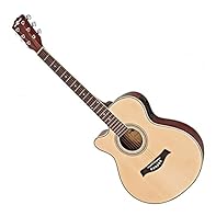 Single Cutaway Shape Allows Players Greater Access To The Higher Frets Good Solid Tone Is Provided From The Spruce Top And Wide Soundhole The Built-In 4 Band EQ Pre-Amp Allows You To Plug In Directly To Any Full-Range Amplifier Designed For Left Hand...