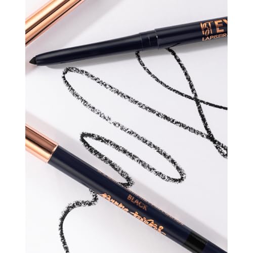 Lapiseira Retrátil para Olhos, Lápis de Olho, Textura Gel Cremosa, Longa Duração, Preto Black
