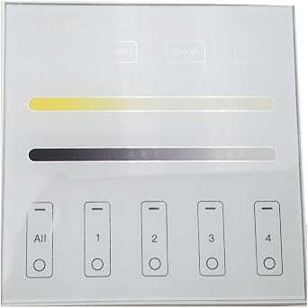 WR02RF Wireless 2.4G RF 4 Zone Single Color/CCT Wall Mounted Smart Panel Remote Powered by 2XAAA Batteries 3V Work with WB5 LM052 LM053 C01RF C02RF C01W C02W Controller