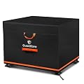 [Upgraded 1000D Heavy Duty Fabric] 32” Fire Pit Cover Square for 29”- 32” Fire Pit/Table, Waterproof Tear & Fade Resistant Firepit Cover with Buckle, Air Vents, Drawstring (32”L x 32”W x 24”H, Black)