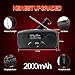 Emergency Hand Crank Radio with LED Flashlight for Emergency, AM/FM NOAA Portable Weather Radio with 2000mAh Phone Charger, USB Charged & Solar Power for Camping, Emergency (Black)