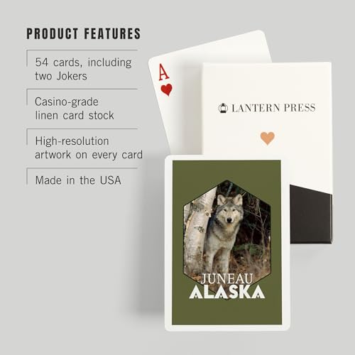 Lantern Press Naipes Poker 52 Cartas Wolf in Forest miniatura 3