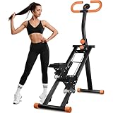 Máquina de ejercicio de escalera, plegable, vertical, máquina de ejercicio cardiovascular para entrenamiento de cuerpo completo, manubrio y pedales ajustables, maestro de escaleras en el gimnasio en