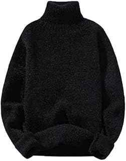 Hong Yi Fei-Shop sweaters for men Mens Sweater Solid Color Turtleneck Sweater Men Knitted Pullovers Winter Mens Knitted Sweater Causal Pullovers Man Clothes sweaters