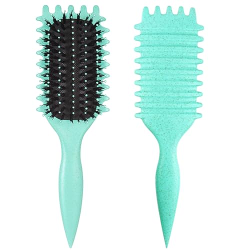 Defining Brush for Curly Hair Detangling Hair Styling Brush for Women and Men Highlight Curly Hair 2A to 4C Reduce Frizz for Wet and Dry Hair (Pink)