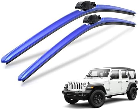 Clix Wipers - Jeep Wrangler & Gladiator (16"/16") Blue Windshield Wiper Blades (All Wrangler & Gladiator Models), All-Weather Replacement Wipers-Set of 2, Includes Quick Connect Clips (1997-2025)