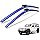 Clix Wipers Jeep Wrangler & Gladiator (16"/16") Blue Windshield Wiper Blades, All-Weather Wipers, Premium Automotive Wipers,