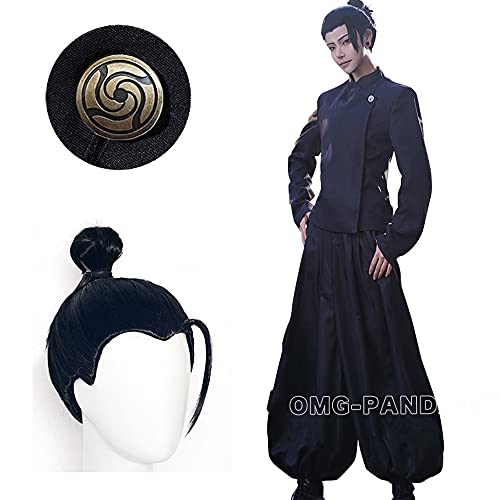 OMG 呪術廻戦 ウィッグ付き 夏油傑 コスプレじゅじゅつかいせん コスプレ衣装 男女兼用 学園祭 制服 コミケイベント コスチュム 変装 仮装 プレゼント 祭り 大人 cosplay ハロウィン +ウィッグ, Lーサイズ)